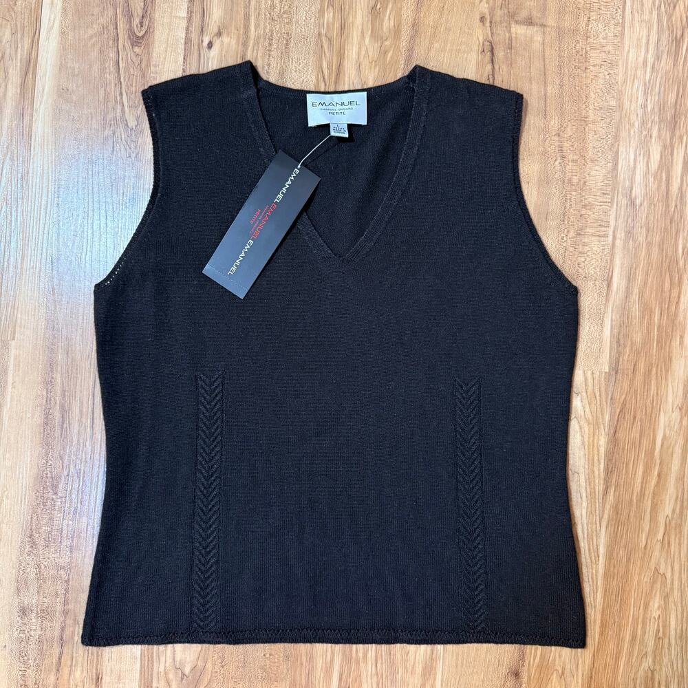 Emmanuel Ungaro Black Knit Silk Cashmere NWT Sweater Vest Size L